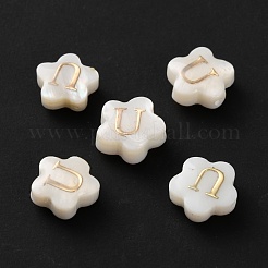 Perles de fleurs en coquillage blanc naturel&nbsp;BSHE-WH0020-01U