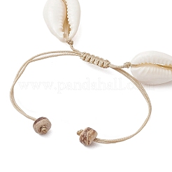 Braccialetti regolabili con conchiglie di ciprea e perline intrecciate di cocco a tema oceano&nbsp;BJEW-JB11461-02