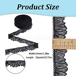 Bordure en tissu de dentelle à feuilles de polyester&nbsp;OCOR-WH0070-132B