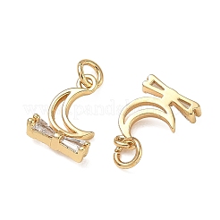 Latón micro pavimenta claro cubic zirconia encantos&nbsp;CU-CBAF0F8-16G-G