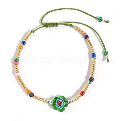 Armbänder aus geflochtenen Glasperlen und Blumenperlen&nbsp;NS0067-3