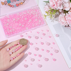 450 pièce de 4 styles de perles en verre craquelé peintes en aérosol&nbsp;CCG-PA0001-09E