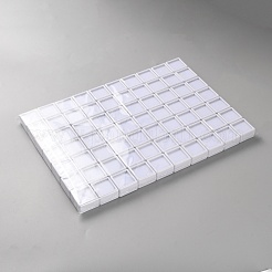 70 pz. scatole di plastica per riporre diamanti sciolti con finestra visibile e spugna bianca all'interno&nbsp;CON-WH0107-22A