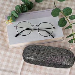 1 ovales Brillenetui aus Polyester&nbsp;AJEW-CN0007-34