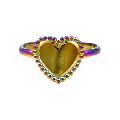 Bague manchette en forme de cœur en acier inoxydable 304&nbsp;RJEW-N038-108