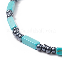Set di collane con perline di semi di vetro e turchese sintetico in stile 4 pz 4&nbsp;NJEW-JN03952