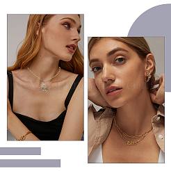 10 collar de cadena con clip de acero inoxidable quirúrgico 316L en 2 colores&nbsp;NJEW-DC00010