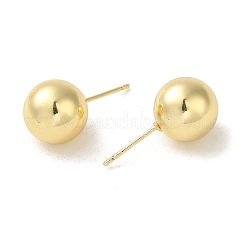 Aretes de bola de latón chapado en bastidor para mujer&nbsp;EJEW-H004-01G