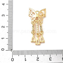 Pendentifs à pampilles en laiton micro pavé de zircones cubiques transparentes&nbsp;KK-H526-06G