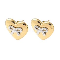 Zweifarbige Ohrstecker aus 304 Edelstahl&nbsp;EJEW-B156-15G