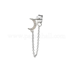 Elegante S925-Silber-Mondquastenohrringe mit Zirkonia&nbsp;OG4431-2