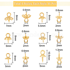 60 stücke 6 stil 304 edelstahl tasse perle peg kautionen pin anhänger&nbsp;STAS-UN0046-21G