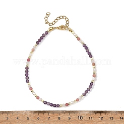 Bracelets de cheville en pierre de lune arc-en-ciel naturelle&nbsp;AJEW-AN00855-03