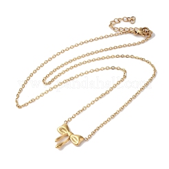 Colliers avec pendentif en forme de nœud papillon et chaîne en acier inoxydable 304 avec placage ionique (IP)&nbsp;NJEW-Z041-03G-03