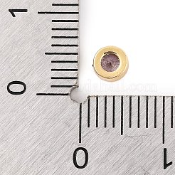 Cabochon piatti rotondi in ottone con micro pavé di zirconi placcati a cremagliera&nbsp;KK-F874-03G-09