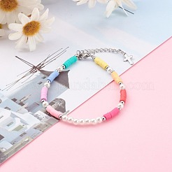 Heishi Perlenarmbänder aus Polymerton&nbsp;BJEW-JB06131