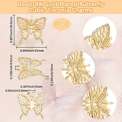 10pcs pendentifs en laiton micro pavé de zircone cubique&nbsp;KK-BBC0016-79