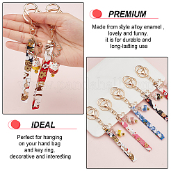 5 porte-clés pendentif chat porte-bonheur Maneki Neko en porcelaine&nbsp;FIND-OC0002-39
