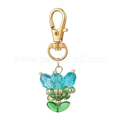Pendentifs décoratifs en verre à fleurs&nbsp;HJEW-MZ00248-03