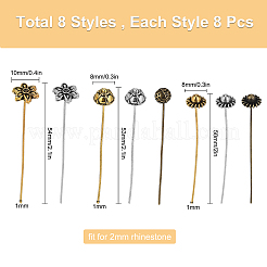64 spilla in lega con 8 cabochon in stile tibetano&nbsp;TIBE-SC0001-39