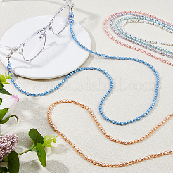 6 Stück 6 Farben Glasperlen runde Perlen Brillenketten&nbsp;HJEW-FH00204