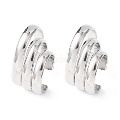 Boucles d'oreilles manchette triple C en acier inoxydable 304&nbsp;EJEW-K268-87P