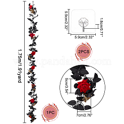 Seta artificiale di Halloween e rattan rosa di schiuma&nbsp;AJEW-WH0505-30A