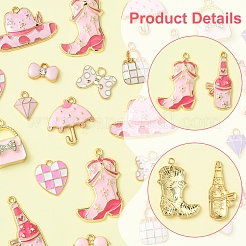 28pcs 14 styles de pendentifs en émail en alliage&nbsp;ENAM-FS0002-25