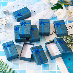 Rechteckige Schmuck-Geschenkboxen aus Papier mit Schleife&nbsp;CON-TAC0010-79B