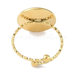 Ionenplattierung (IP) 304 Edelstahl Emaille flache runde offene Manschettenringe für Frauen&nbsp;RJEW-L107-077A-G
