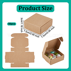 Boîtes cadeaux de rangement en papier carrées pliables&nbsp;CON-WH0110-035C-01