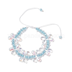 Bracelets tressés en perles bicônes en cristal autrichien imitation pour femmes&nbsp;BJEW-MZ00177-02