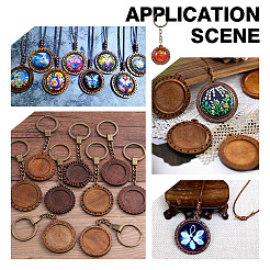 20 Stück Cabochon-Fassungen für Holzanhänger&nbsp;WOOD-AR0001-55