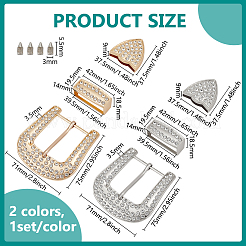 2Sets 2 Farben Legierung Schnalle mit Strass-Sets&nbsp;AJEW-BC0007-48