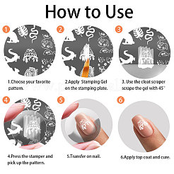 Plantillas de arte de uñas diy de acero inoxidable&nbsp;MRMJ-WH0092-121