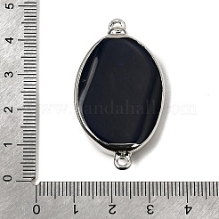 Ovale Verbindungsstücke aus natürlichem Achat (gefärbt und erhitzt)&nbsp;G-P614-06P-01