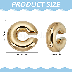 Boucles d'oreilles manchette en acier inoxydable 304 en forme de C&nbsp;EJEW-WH0519-26G