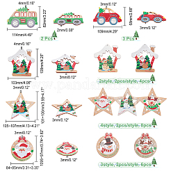 22 stücke 11 stil weihnachten thema natürliche holz große anhänger&nbsp;WOOD-CA0001-51