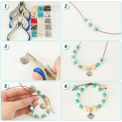 DIY-Set zur Herstellung einer Halskette aus synthetischem Türkis&nbsp;DIY-PH0022-47