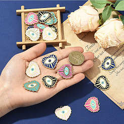 10 pièces 5 couleurs pendentifs en émail d'alliage de placage de rack&nbsp;ENAM-YW0008-18