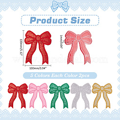 10 Stück 5 Farben Bowknot computergesteuerte Stickerei Stoff selbstklebende Patches&nbsp;PATC-WR0001-10