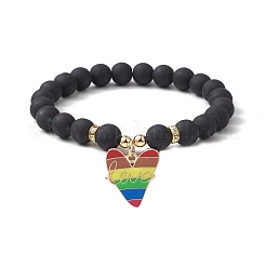Ensemble de bracelets extensibles en perles rondes en hématite synthétique et verre&nbsp;BJEW-JB10050-03