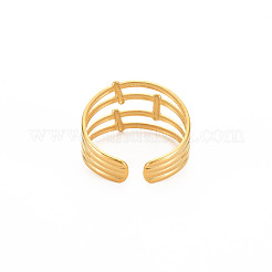 Bague ouverte à 4 ligne en acier inoxydable 304 avec placage ionique (IP) pour femme&nbsp;RJEW-S405-158G