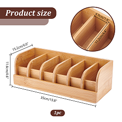 Support organisateur de ceinture en bambou avec 6 compartiments&nbsp;AJEW-WH0166-77A