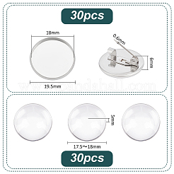 DIY Blanko-Kuppel-Broschenherstellungsset aus Edelstahl 304&nbsp;DIY-UN0056-09