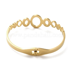 Brazaletes con bisagras ovaladas huecas de circonita cúbica transparente micropavé de acero inoxidable 304 para mujer&nbsp;BJEW-E099-02G