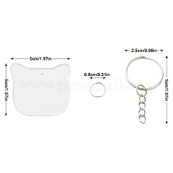 30 Stück geteilte Schlüsselringe aus Eisen mit Kette&nbsp;DIY-YW0009-02