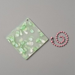 Portachiavi con pendente a disco in acrilico traslucido&nbsp;KEYC-WH0027-85A-01