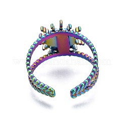 Bague manchette étoile en acier inoxydable 201&nbsp;RJEW-S405-141