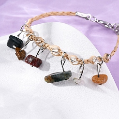 12 Stück 12 Farben natürliche und synthetische Edelstein-Charm-Armbänder für Männer und Frauen&nbsp;BJEW-G743-03